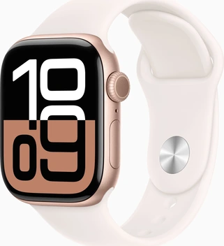 Apple Watch Series 10 (GPS + cellular) 42mm aluminium rose gold with sport wristlet S/M blassrosa