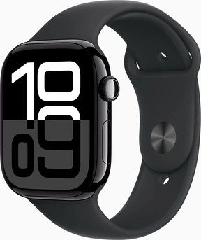 Apple Watch Series 10 (GPS + cellular) 46mm aluminium diamond black with sport wristlet S/M black