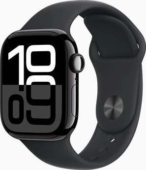 Apple Watch Series 10 (GPS) 42mm aluminium diamond black with sport wristlet M/L black