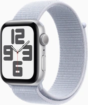 Apple Watch SE (2022) (GPS) 44mm silver with Sports Loop blue cloud