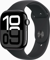 Apple Watch Series 10 (GPS) 46mm aluminium diamond black with sport wristlet M/L black
