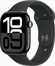 Apple Watch Series 10 (GPS + cellular) 46mm aluminium diamond black with sport wristlet M/L black