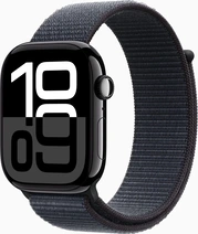 Apple Watch Series 10 (GPS + cellular) 46mm aluminium diamond black with Sports Loop ink