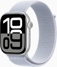 Apple Watch Series 10 (GPS + cellular) 46mm aluminium silver with Sports Loop blue cloud