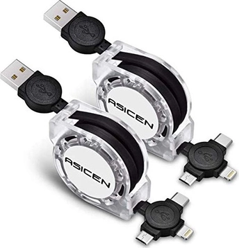ASICEN 3-in-1 Multi USB кабель для зарядки 1.0m black