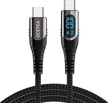 Ocetea USB-C to USB-C кабель 100W 1m black