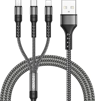 RAVIAD 3in1 USB кабель для зарядки grey