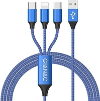 GIANAC 3-in-1 Multi USB кабель для зарядки 1.2m blue