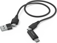 Hama 4in1 Multi-кабель для зарядки USB-C and USB-A - USB-C and micro USB 1.5m black