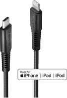 Lindy 2m sturdy USB type C an Lightning кабель black