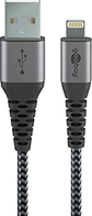 Wentronic Lightning to USB-A textile кабель with metal plugn 0.5m grey/silver