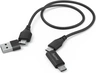 Hama 4in1 Multi-кабель для зарядки USB-C and USB-A - USB-C and micro USB 1.5m black