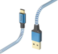 Hama кабель для зарядки reflective USB-A/USB-C 1.5m nylon blue