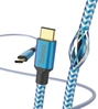 Hama кабель для зарядки reflective USB-C/USB-C 1.5m nylon blue