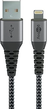 Wentronic Lightning to USB-A textile кабель with metal plugn 0.5m grey/silver