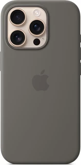 Apple silicone case with MagSafe для iPhone 16 Pro stone grey