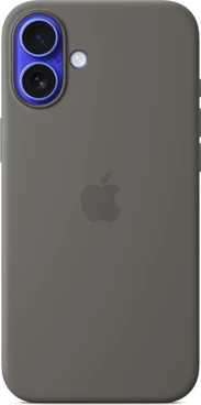 Apple silicone case with MagSafe для iPhone 16 Plus stone grey