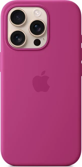 Apple silicone case with MagSafe для iPhone 16 Pro fuchsia