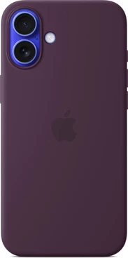Apple silicone case with MagSafe для iPhone 16 Plus plum