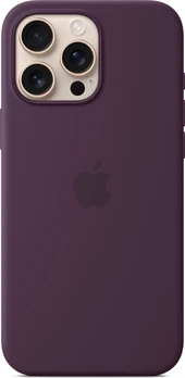 Apple silicone case with MagSafe для iPhone 16 Pro Max plum
