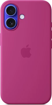 Apple silicone case with MagSafe для iPhone 16 fuchsia