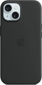 Apple silicone case with MagSafe для iPhone 15 black