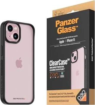 PanzerGlass clear case D3O Black Edition для Apple iPhone 15 transparent/black
