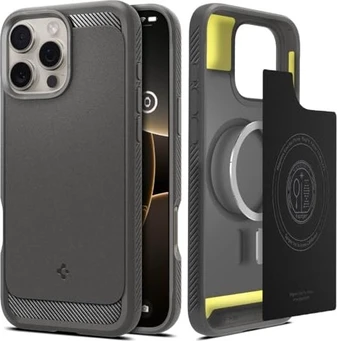 Spigen Rugged Armor (MagFit) для Apple iPhone 16 Pro grey