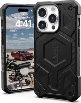 UAG Monarch Pro case with MagSafe для Apple iPhone 15 Pro carbon Fiber
