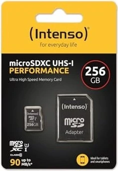 Intenso Performance R90 microSDXC 256GB Kit, UHS-I U1, Class 10