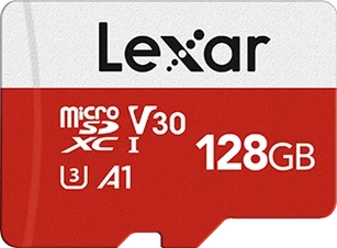 Lexar E-Serie R100/W30 microSDXC 128GB Kit, UHS-I U3, A1, Class 10