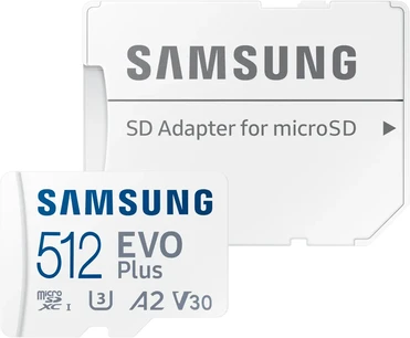 Samsung EVO Plus 2024 R160 microSDXC 512GB Kit, UHS-I U3, A2, Class 10