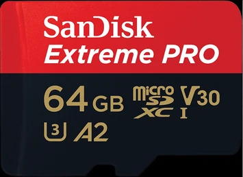 SanDisk Extreme PRO R200/W90 microSDXC 64GB Kit, UHS-I U3, A2, Class 10