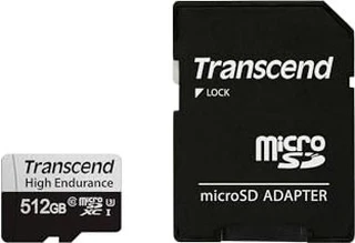 Transcend High Endurance 350V R100/W60 microSDXC 512GB Kit, UHS-I U3, Class 10