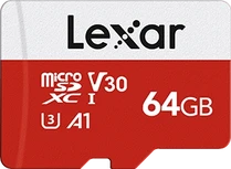Lexar E-Serie R100 microSDXC 64GB Kit, UHS-I U3, A1, Class 10
