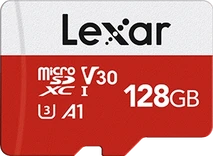 Lexar E-Serie R100/W30 microSDXC 128GB Kit, UHS-I U3, A1, Class 10