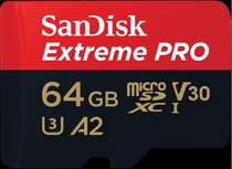 SanDisk Extreme PRO R200/W90 microSDXC 64GB Kit, UHS-I U3, A2, Class 10