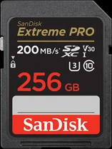 SanDisk Extreme PRO R200/W140 SDXC 256GB, UHS-I U3, Class 10