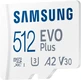 Samsung EVO Plus 2024 R160 microSDXC 512GB Kit, UHS-I U3, A2, Class 10