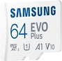 Samsung EVO Plus 2024 R160 microSDXC 64GB Kit, UHS-I U1, A1, Class 10