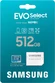 Samsung EVO Select R160 microSDXC 512GB Kit, UHS-I U3, A2, Class 10
