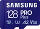 Samsung PRO Plus R180/W130 microSDXC 128GB Kit, UHS-I U3, A2, Class 10