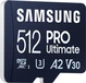 Samsung PRO Ultimate R200/W130 microSDXC 512GB Kit, UHS-I U3, A2, Class 10