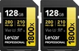 Lexar Professional 1800x Gold Series R280/W210 SDXC 128GB, UHS-II U3, Class 10, 2er-Pack