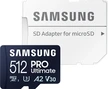 Samsung PRO Ultimate R200/W130 microSDXC 512GB Kit, UHS-I U3, A2, Class 10