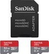 SanDisk Ultra R98 microSDHC 32GB Kit, UHS-I U1, A1, Class 10, 2er-Pack