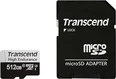 Transcend High Endurance 350V R100/W60 microSDXC 512GB Kit, UHS-I U3, Class 10