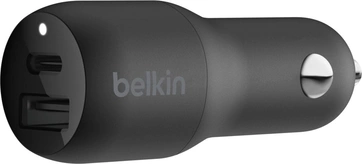 Belkin BoostCharge 32W USB-C PD + USB-A автомобильное зарядное устройство с USB-C/Lightning cable black