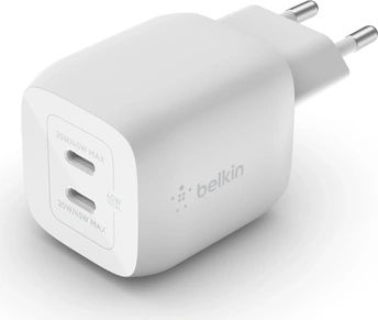 Belkin BoostCharge Pro USB-C-GaN charger с 2 разъемами and PPS (45W) white