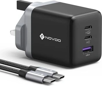 Novoo 100W 3-port USB-C charger GaN III black